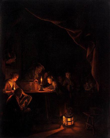 Gerard Dou The Night School. oil painting image